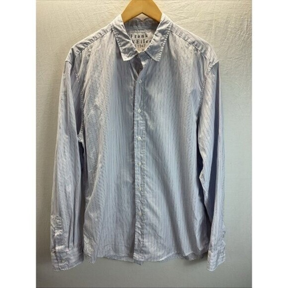 Frank & Eileen long sleeve Shirt XL Blue Finbar Button Up blue stripe career